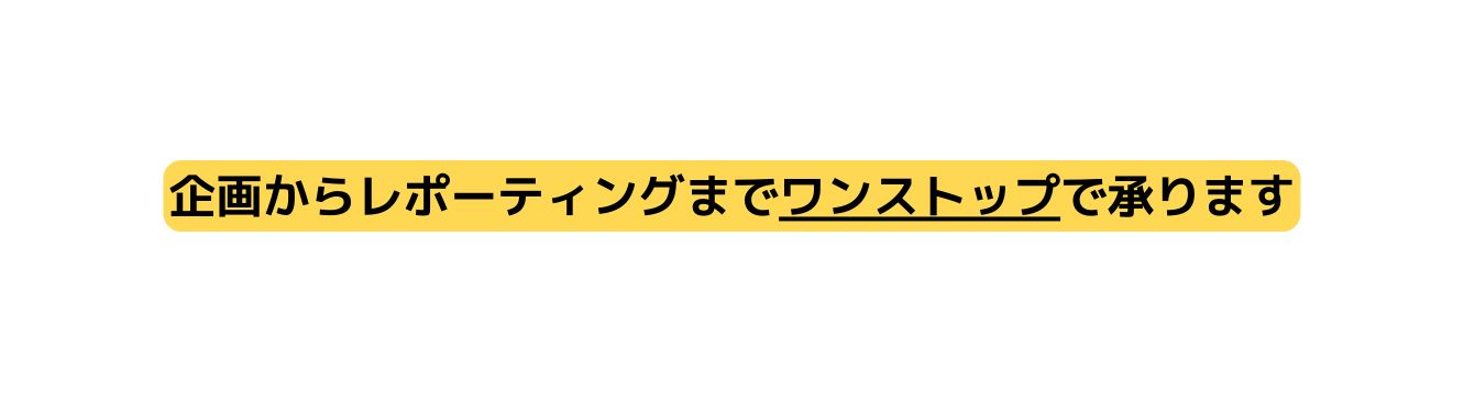 企画からレポーティングまでワンストップで承ります